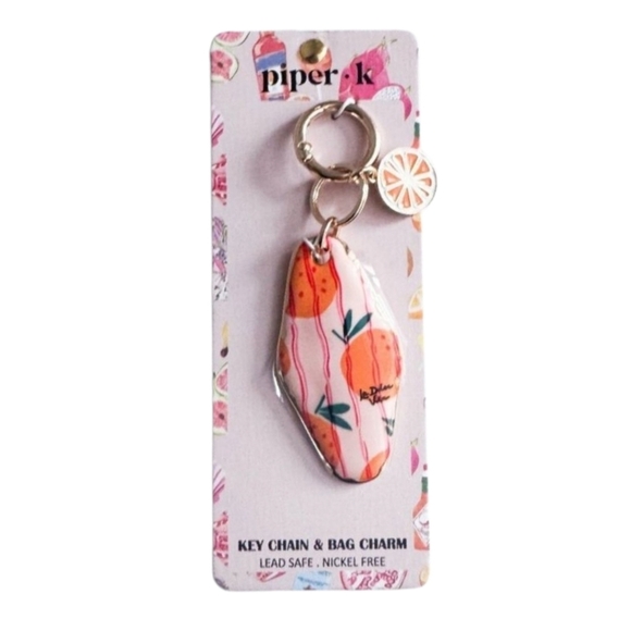 🔹️Piper K🔹️ Viral  Oranges Fruit Print Keychain Bag Charm - Picture 2 of 4